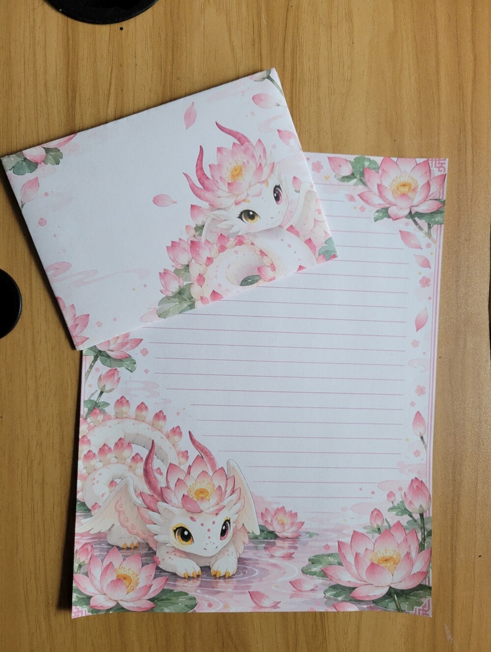 🎃BUY 2 GET 1 FREE🎃 25pc Hand Crafted Pink Floral Dragon Note Set